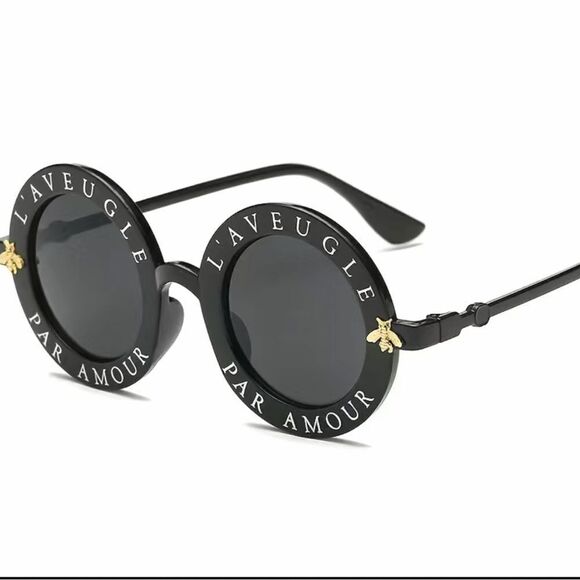 NWT. Stylish round frame glasses with a cute bee emblem SUV protection. main image 11